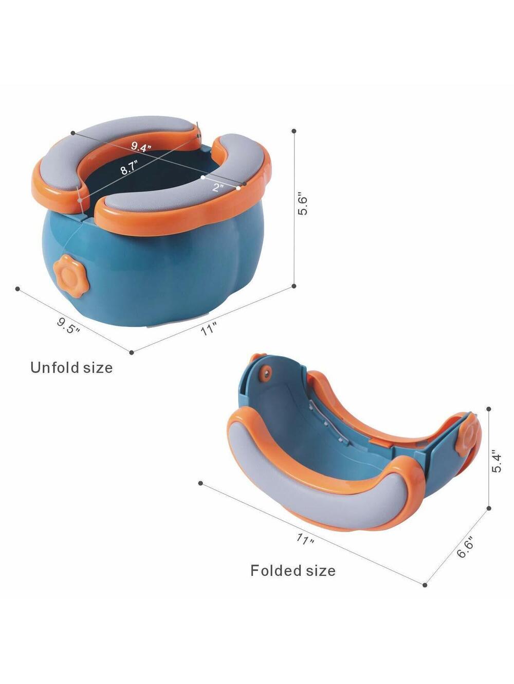 NEW BlueSnail Foldable Travel Potty Training Toilet Chair Blue/Orange (Open Box)